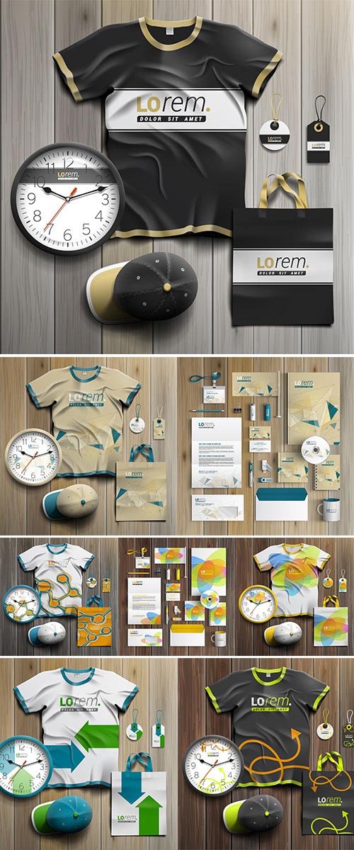 Stock Creative corporate identity template design with color cubes. Business stationery