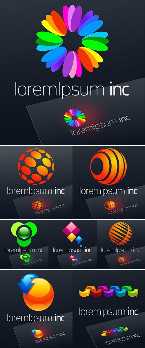 Stock Abstract vector sign in sphere shape, Logo for Business, Technology