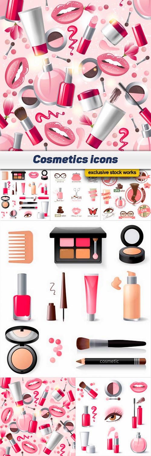 Cosmetics icons - 6 EPS