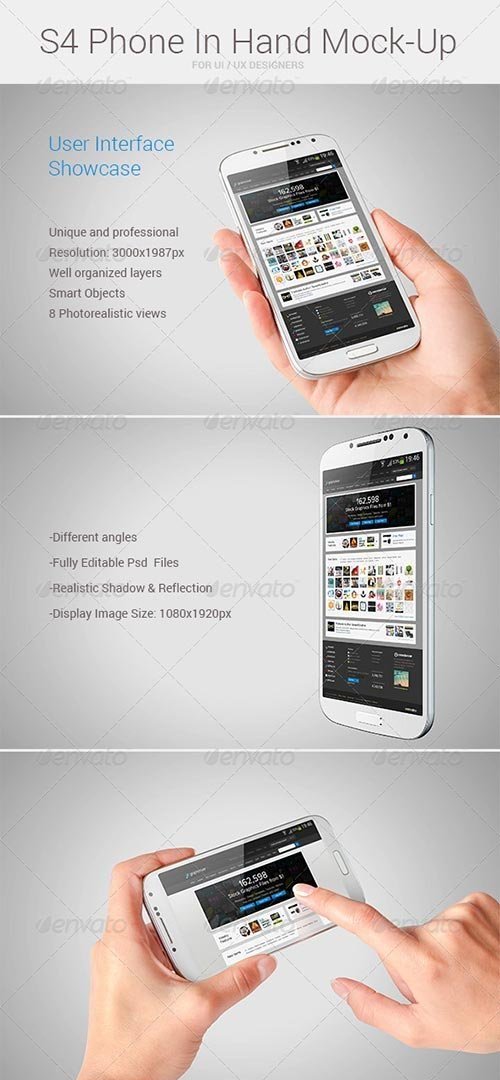 GraphicRiver - S4 Phone In Hand Mock-Up 5965017
