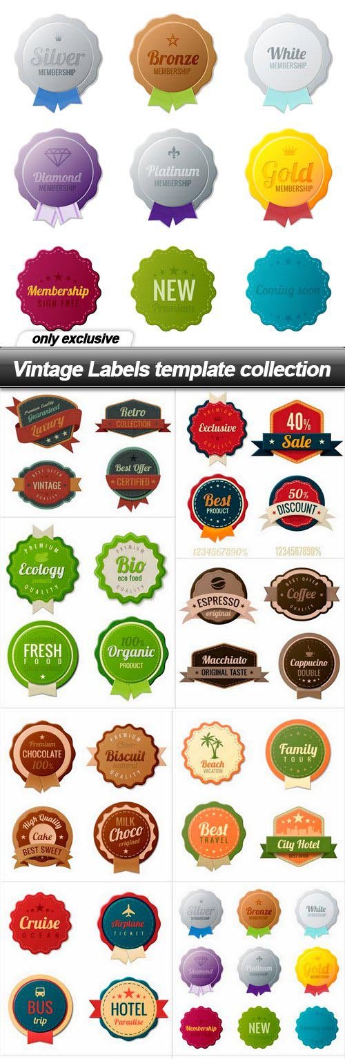 Vintage Labels template collection - 10 EPS