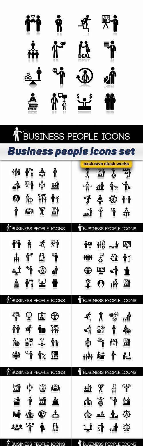 Business people icons set - 10 EPS