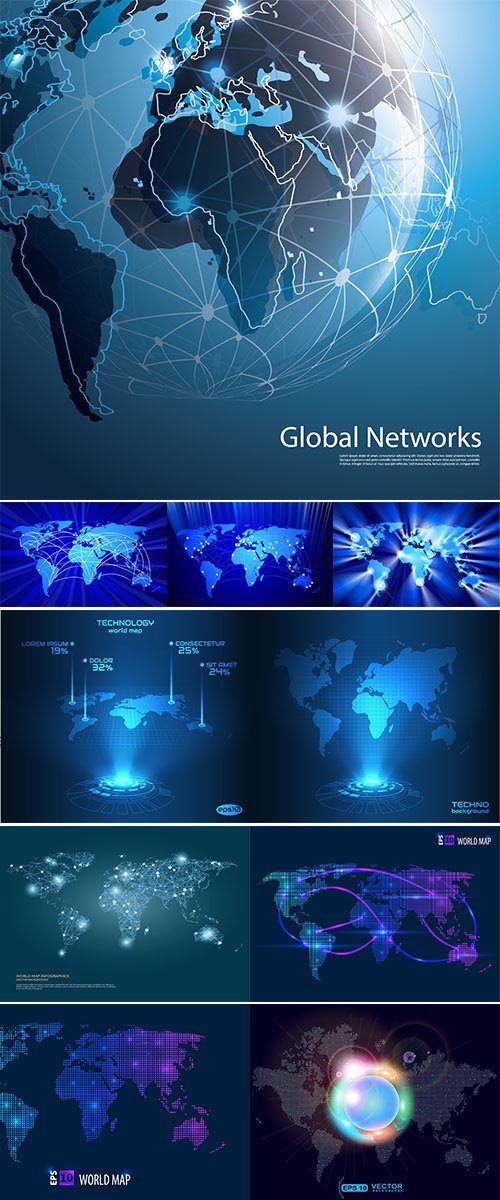 Stock Global Networks, Vector for Your Business