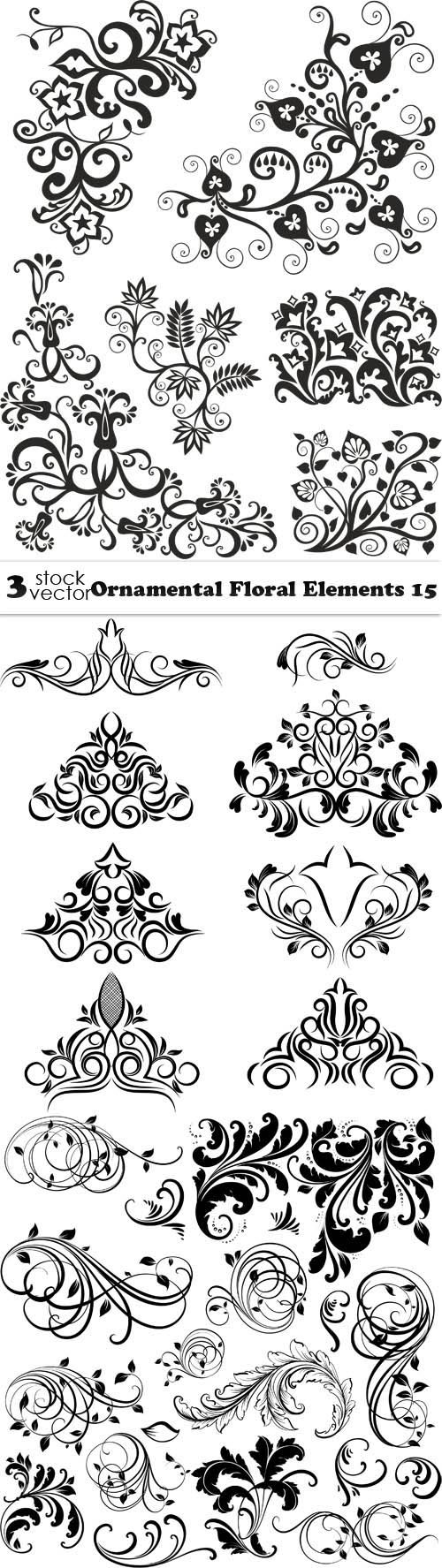 Vectors - Ornamental Floral Elements 15