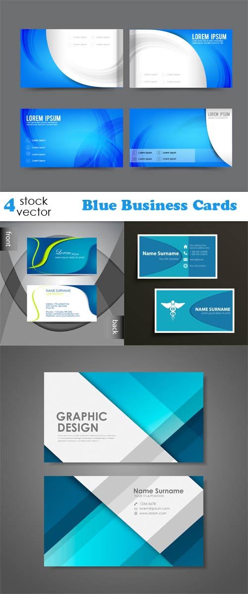Vectors - Blue Business Cards