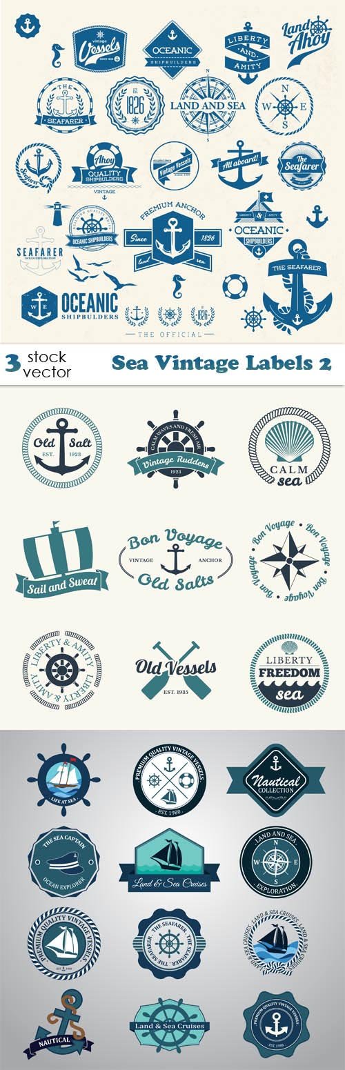 Vectors - Sea Vintage Labels 2