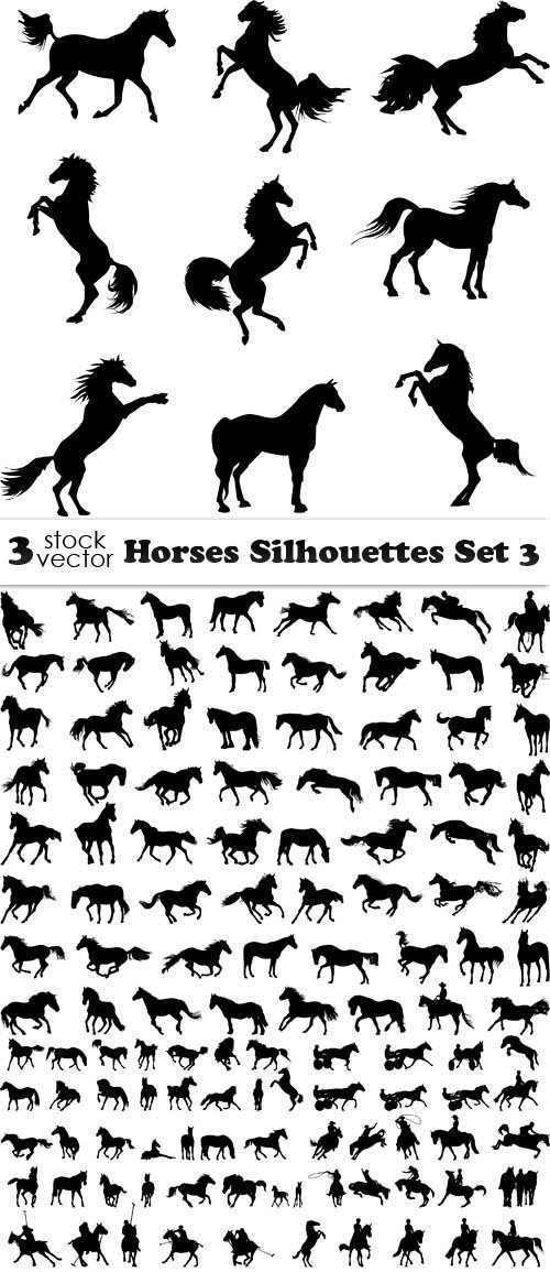 Vectors - Horses Silhouettes Set 3