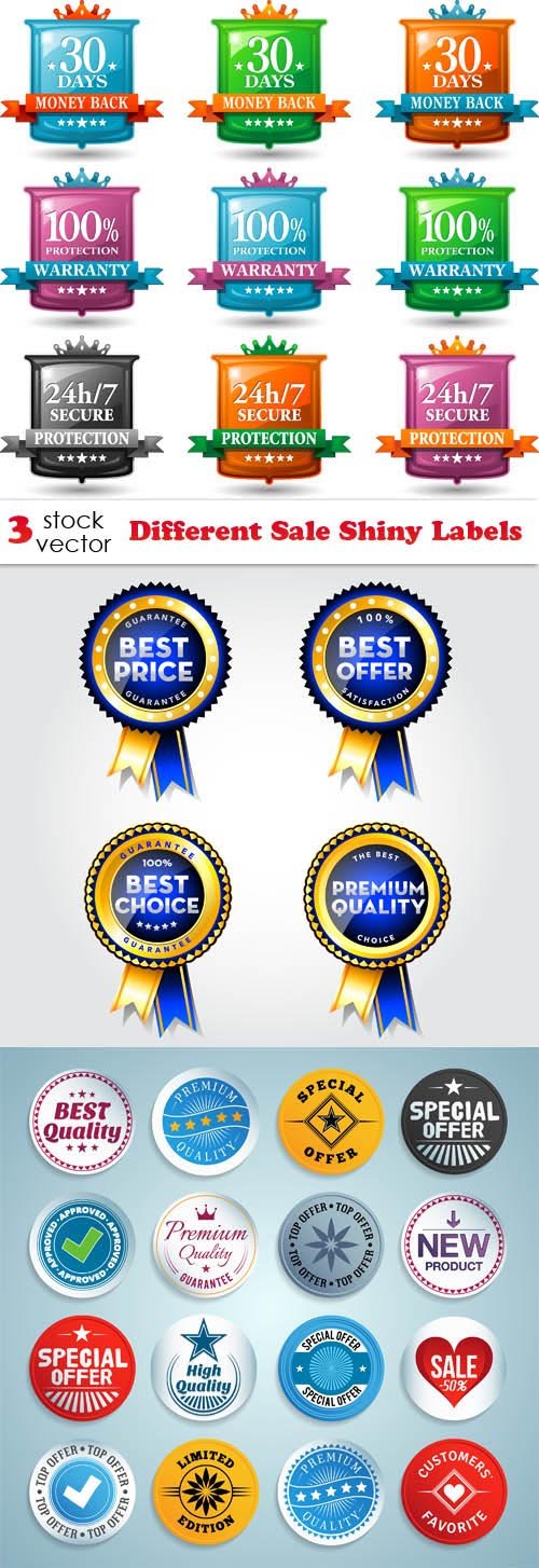 Vectors - Different Sale Shiny Labels