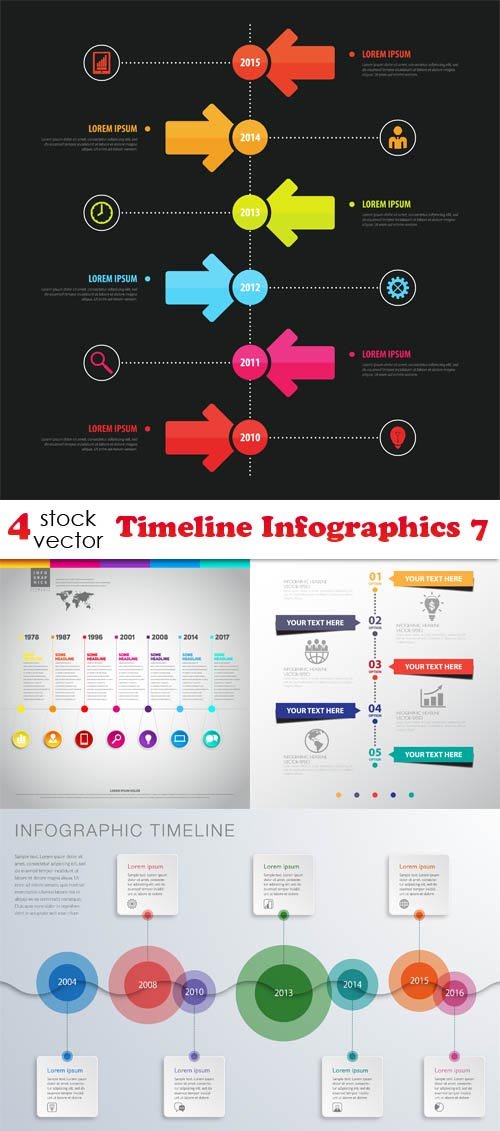 Vectors - Timeline Infographics 7