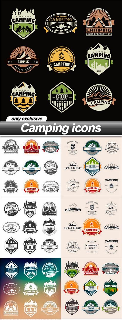 Camping icons - 10 EPS