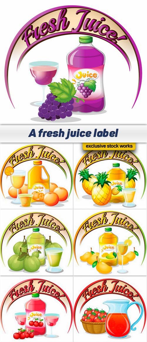 A fresh juice label - 9 EPS