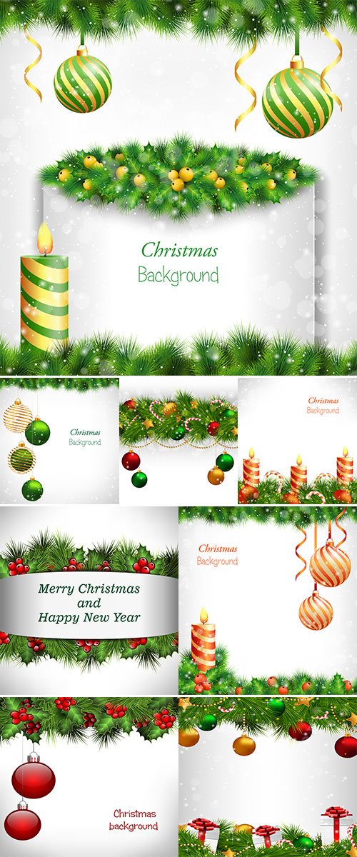 Stock Burning Christmas candle with holly sprigs, vector