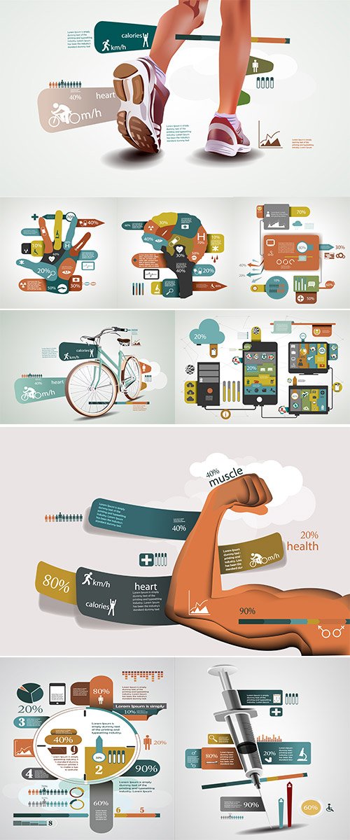 Stock Statistics infographics with bicycle