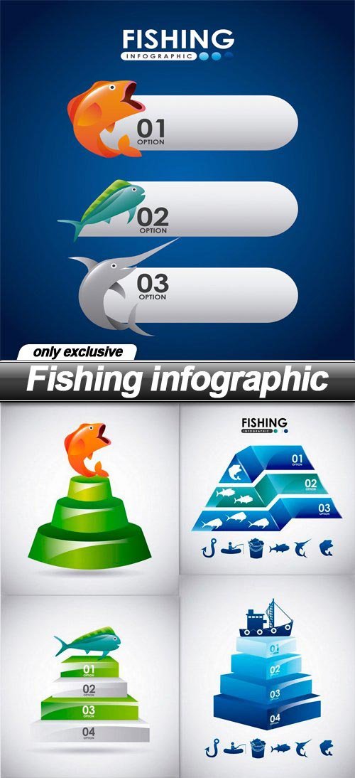Fishing infographic - 7 EPS