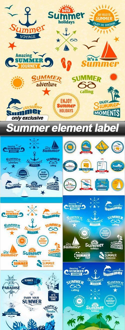 Summer element label - 7 EPS