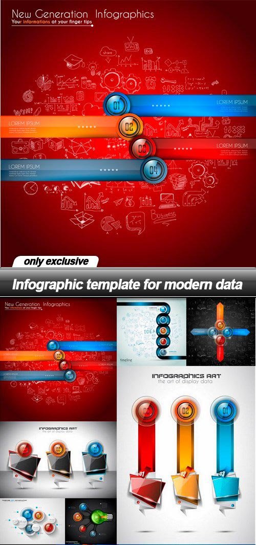 Infographic template for modern data - 15 EPS