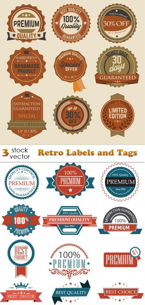 Vectors - Retro Labels and Tags