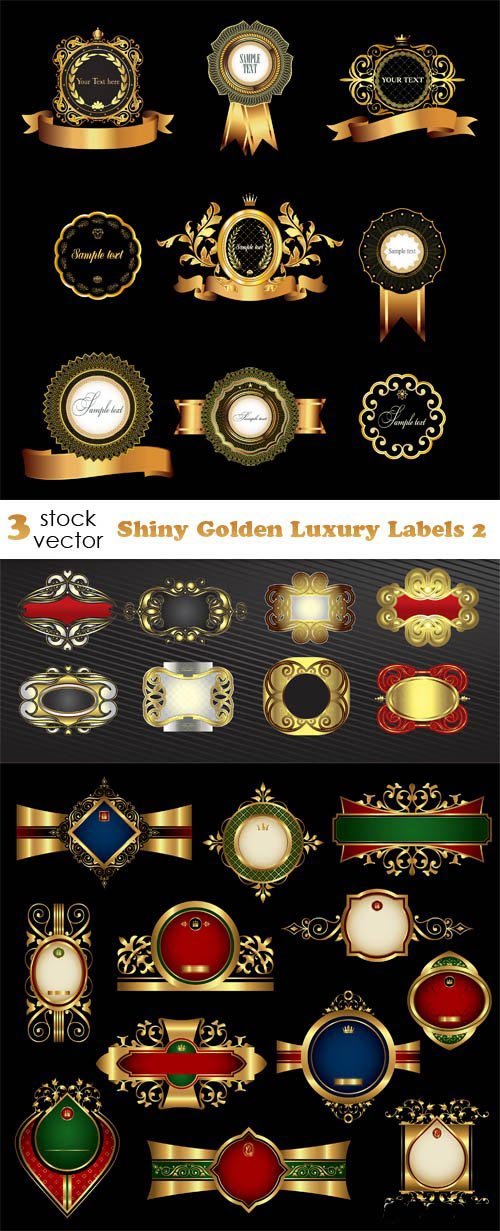 Vectors - Shiny Golden Luxury Labels 2