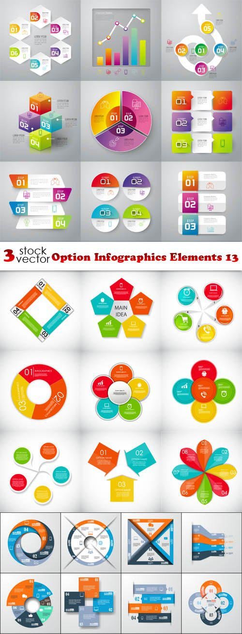 Vectors - Option Infographics Elements 13