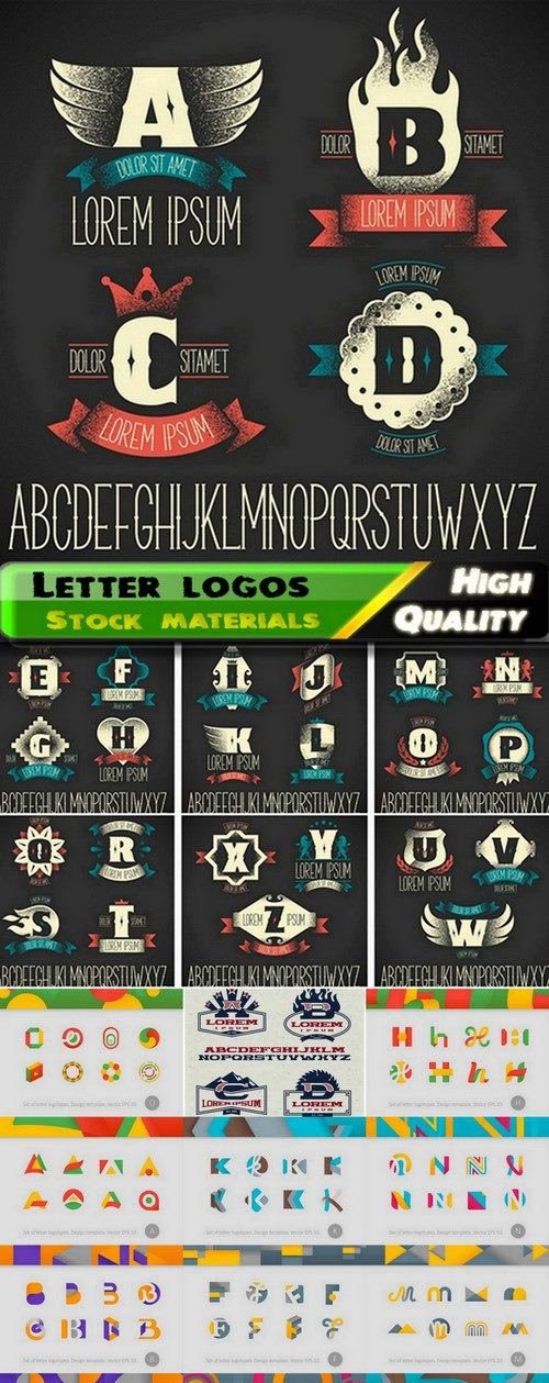 Letter vector logos for business from stock 9 - 25 Eps