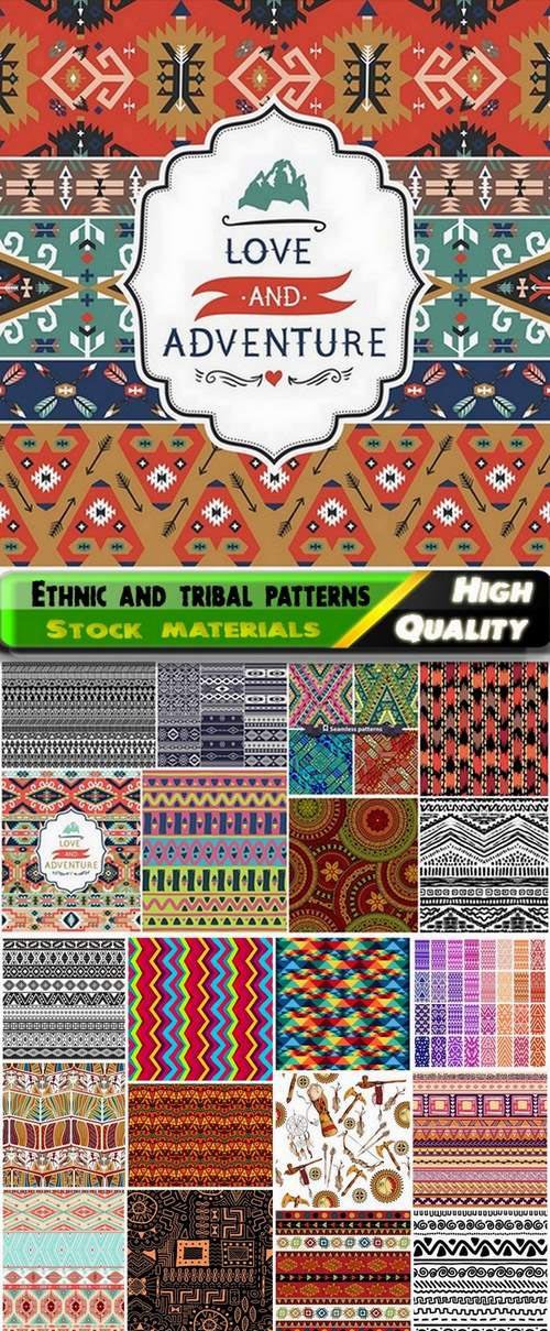 Ethnic and tribal seamless patterns for wallpapers design - 25 Eps