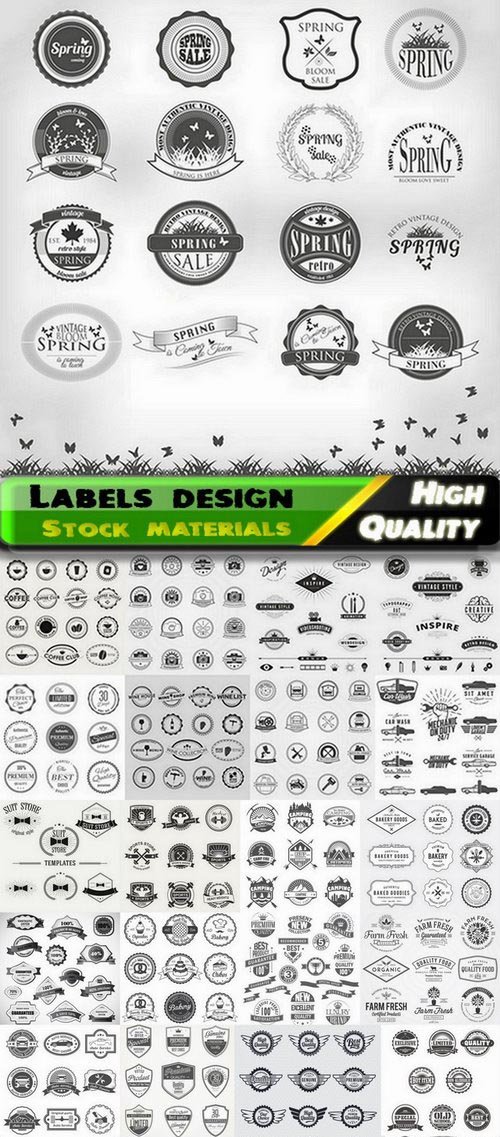 Labels design and grunge business emblems - 25 Eps