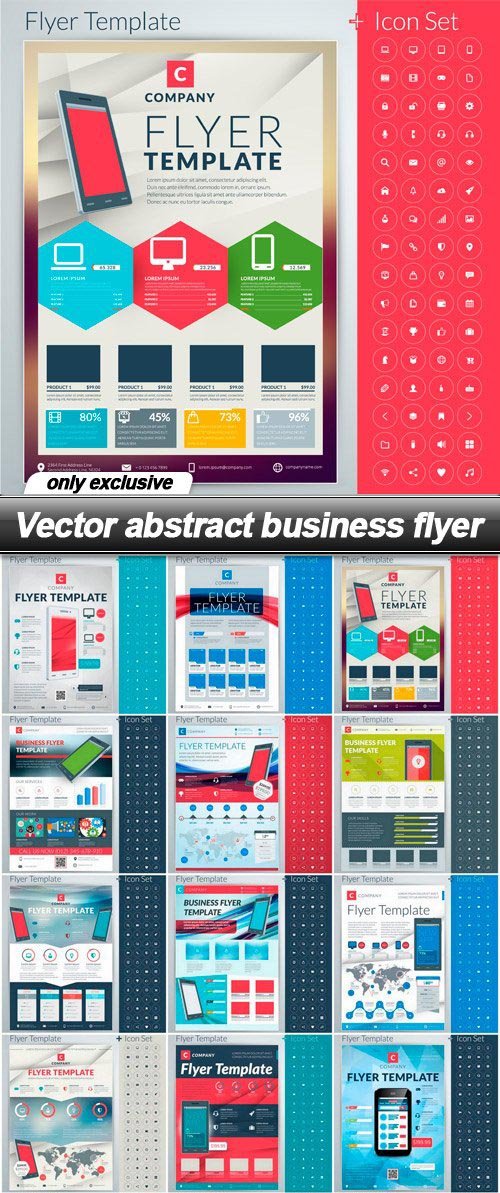 Vector abstract business flyer - 15 EPS
