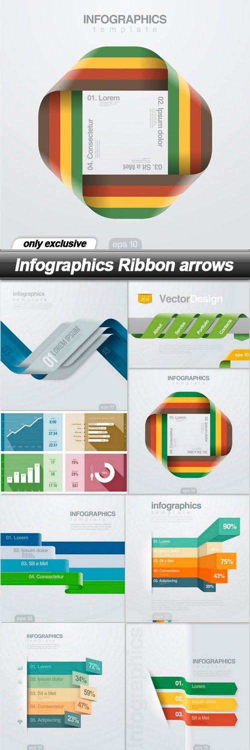 Infographics Ribbon arrows - 10 EPS