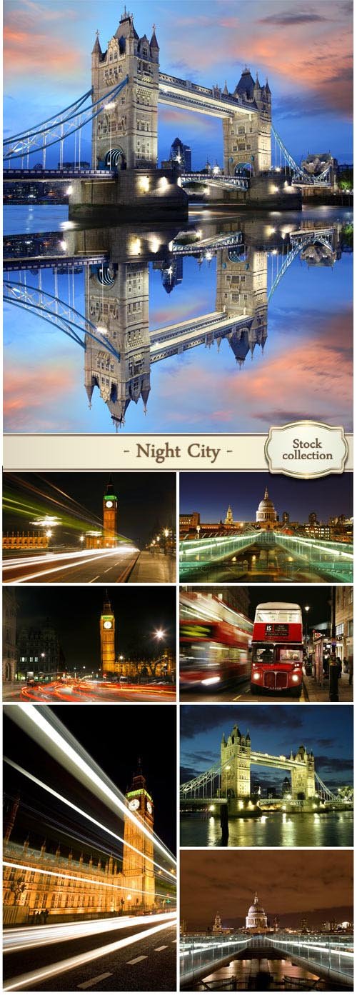 Night city, London - stock photos