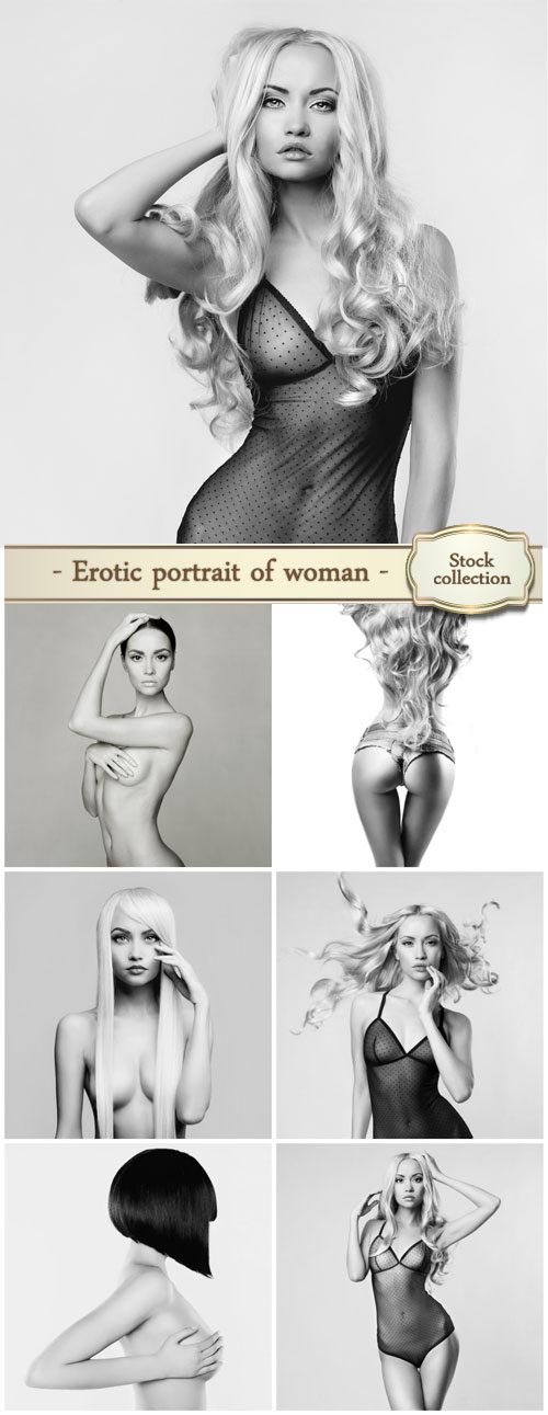 Erotic portrait of young beautiful woman - stock photo
