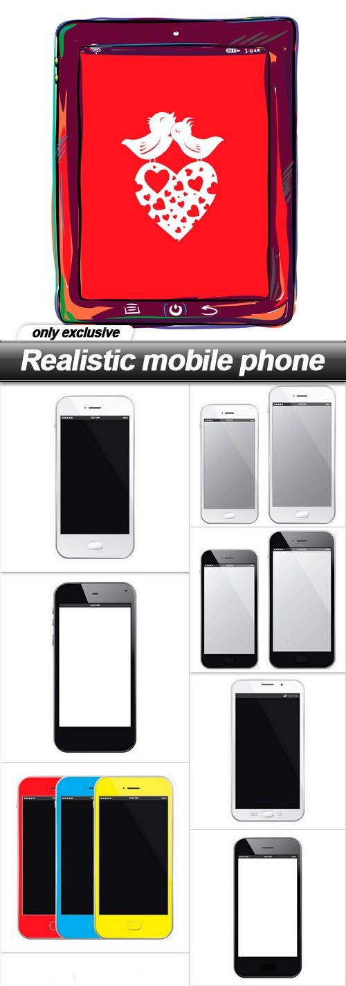 Realistic mobile phone - 10 EPS