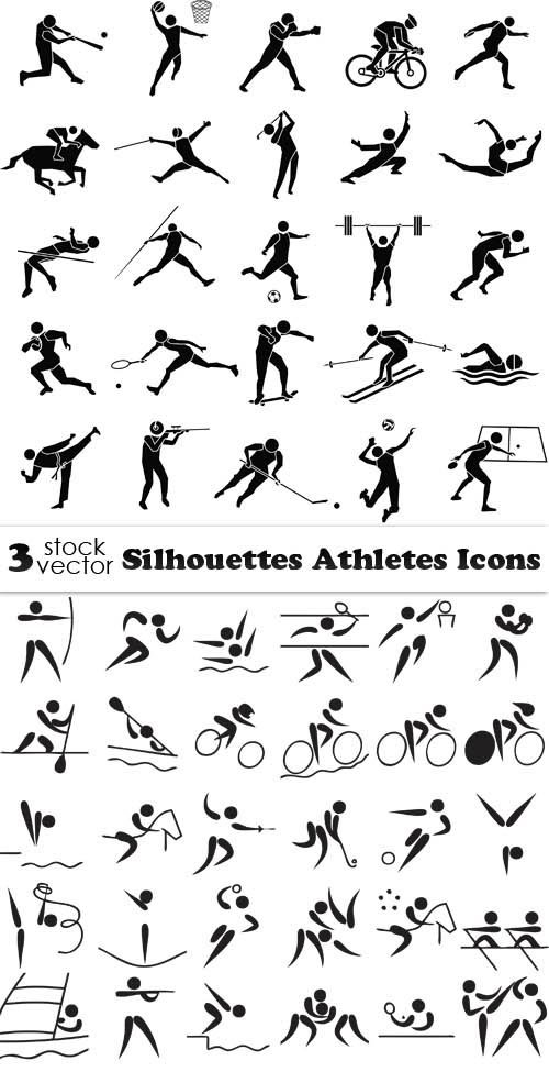 Vectors - Silhouettes Athletes Icons