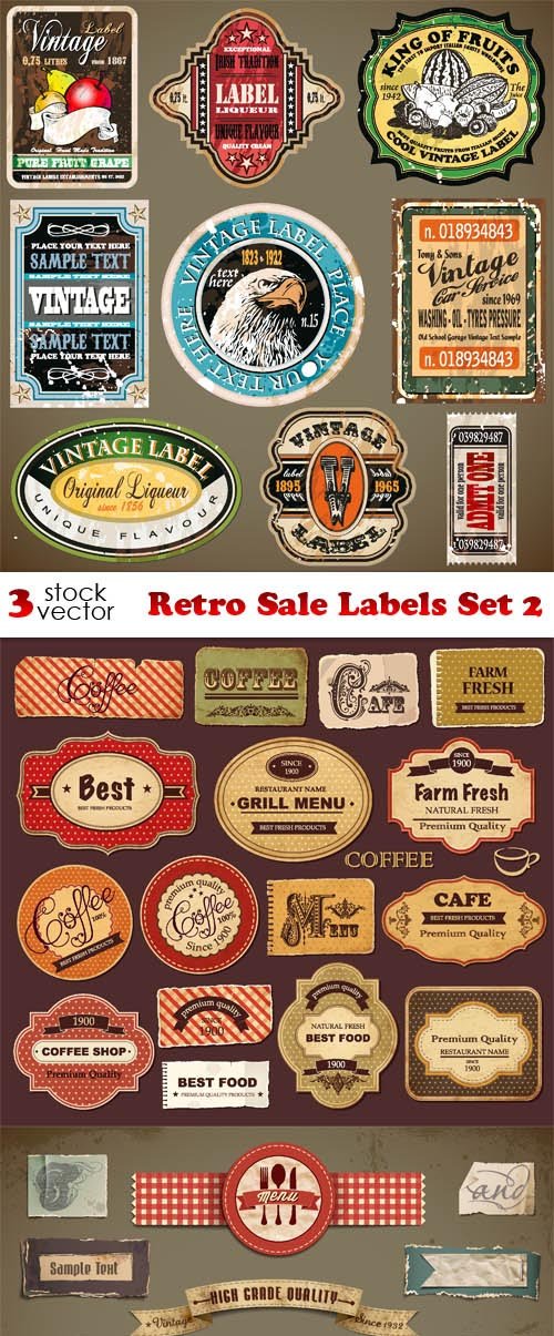 Vectors - Retro Sale Labels Set 2