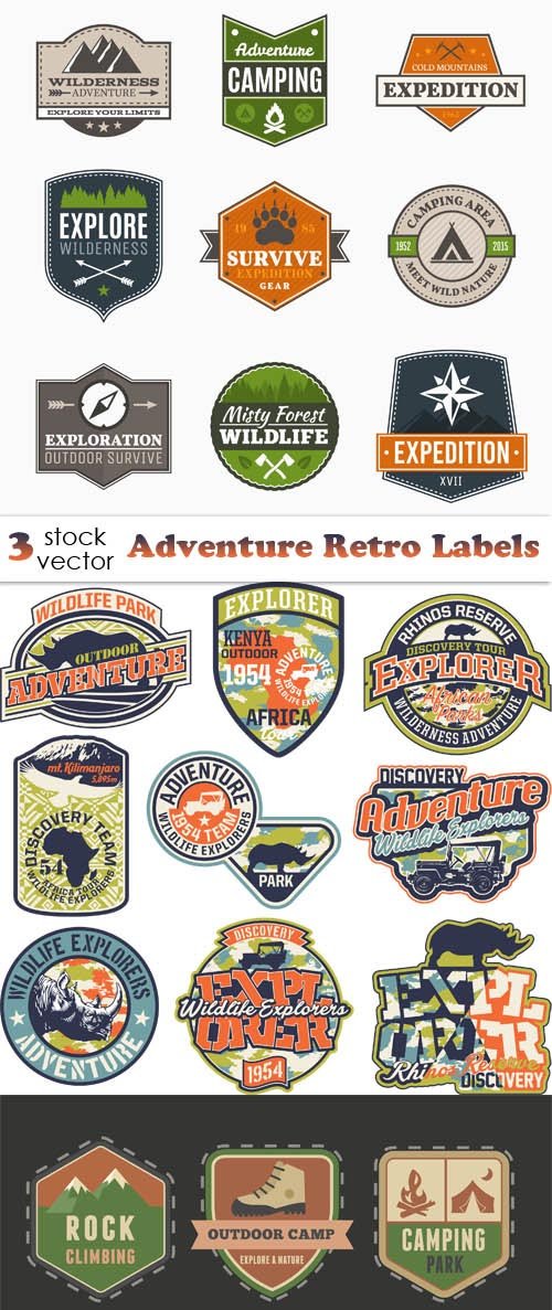 Vectors - Adventure Retro Labels