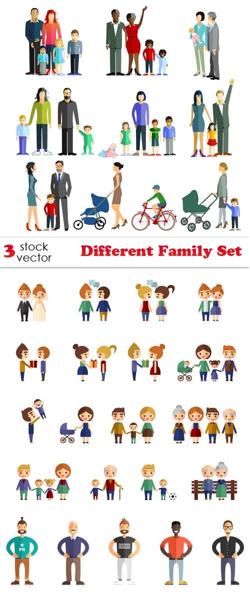 Vectors - Flat Family Set