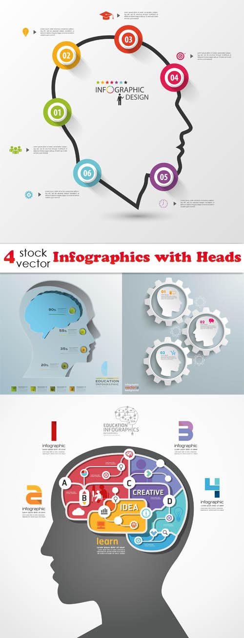 Vectors - Infographics with Heads