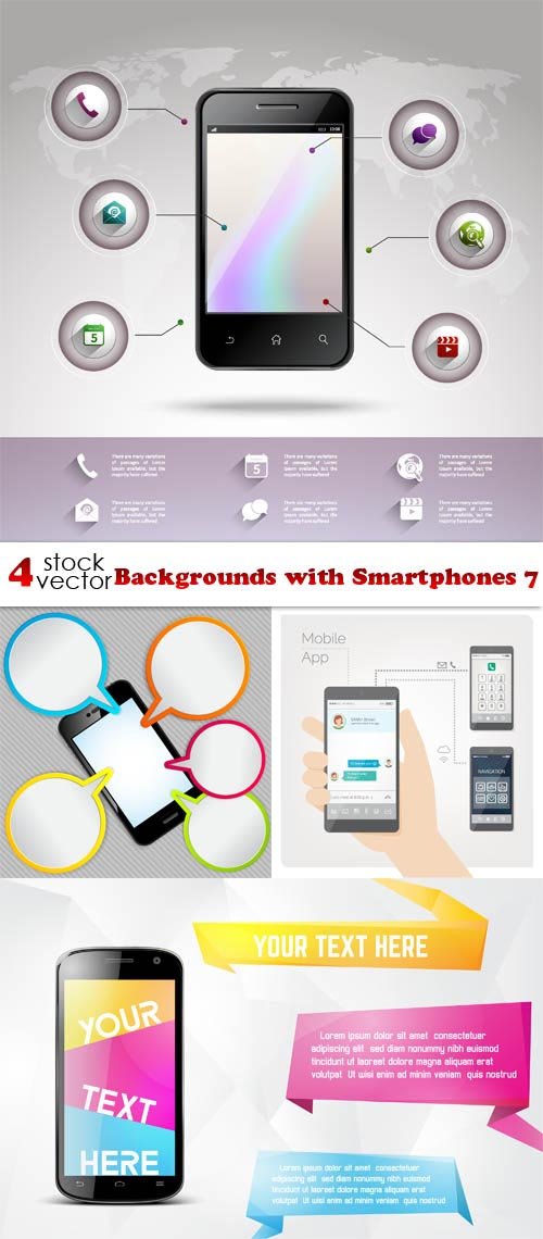Vectors - Backgrounds with Smartphones 7