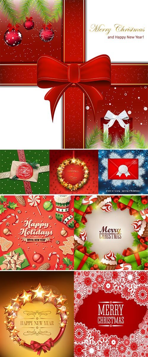 Stock Christmas greeting card with the christmas decoration