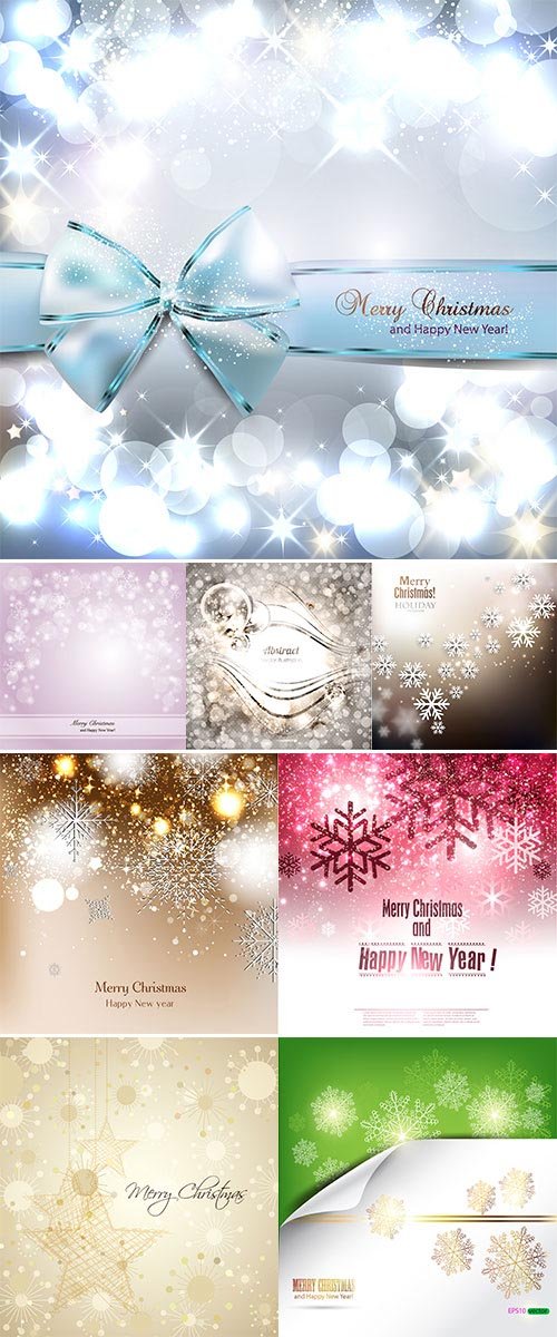 Stock Elegant Christmas background with snowflakes and place for text, vector