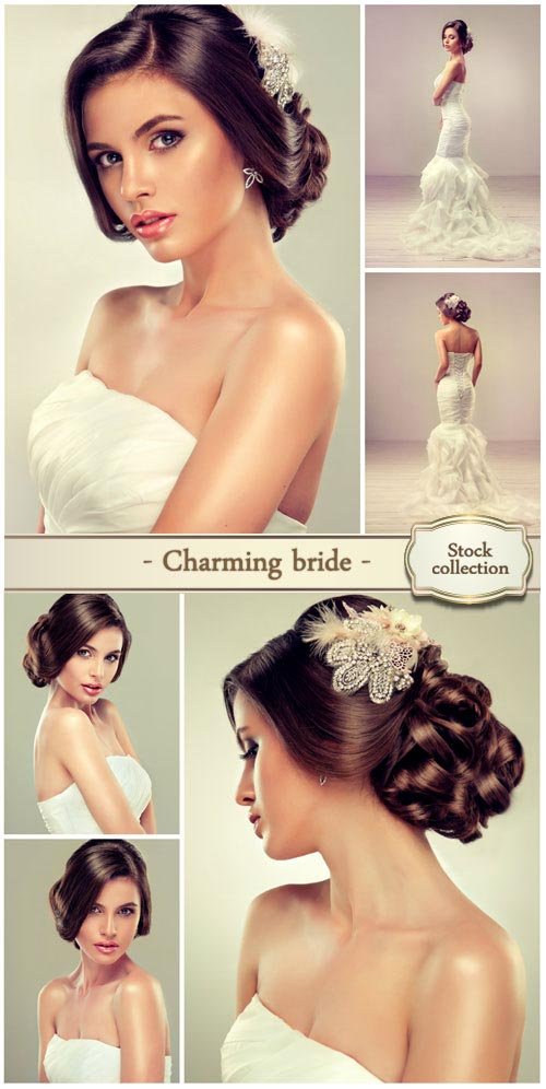 Charming bride in a beautiful dress - stock photos