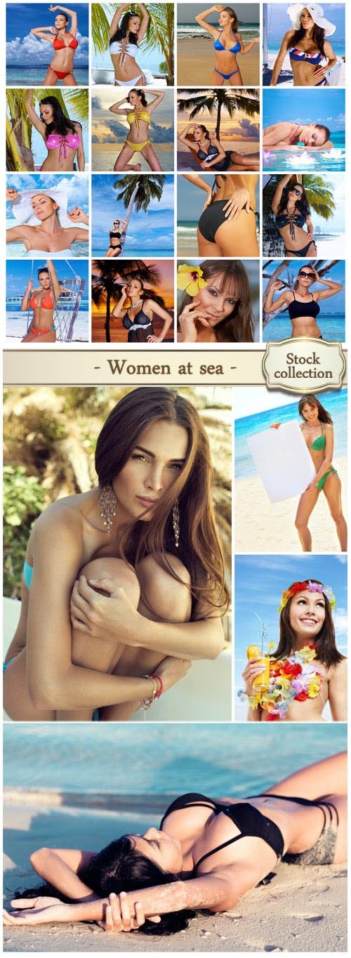 Women at sea, summer vacation - stock photos