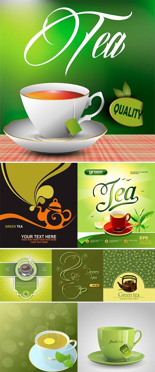 Stock Vector green tea background