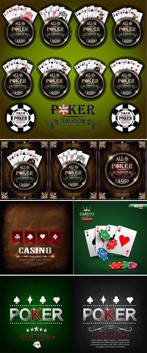Stock Vector background, Poker and casino label