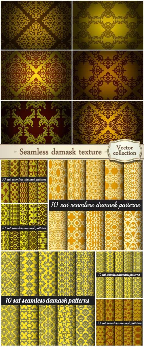 Seamless damask texture, vector backgrounds