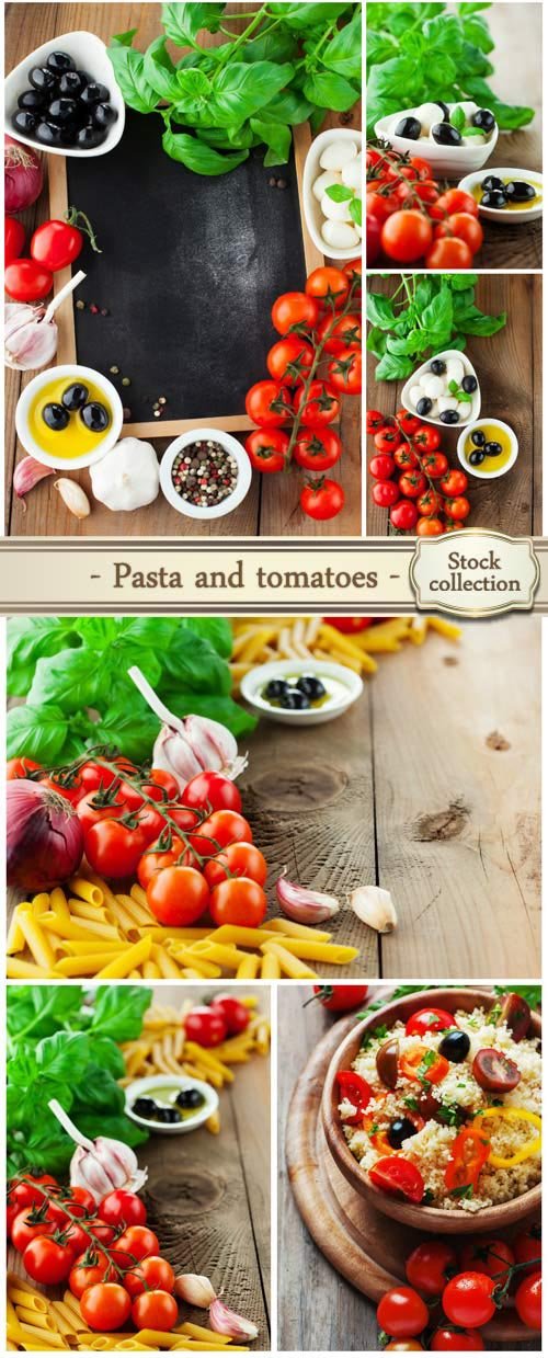 Pasta and tomatoes - Stock Photo