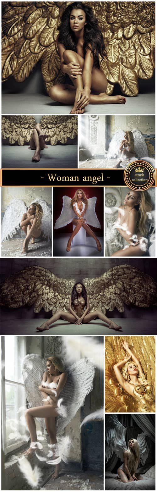 Woman with angel wings - stock photos