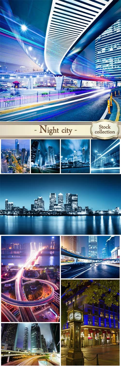 Night city, night road - stock photos