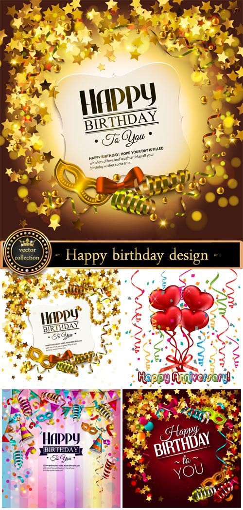 Vector of happy birthday design