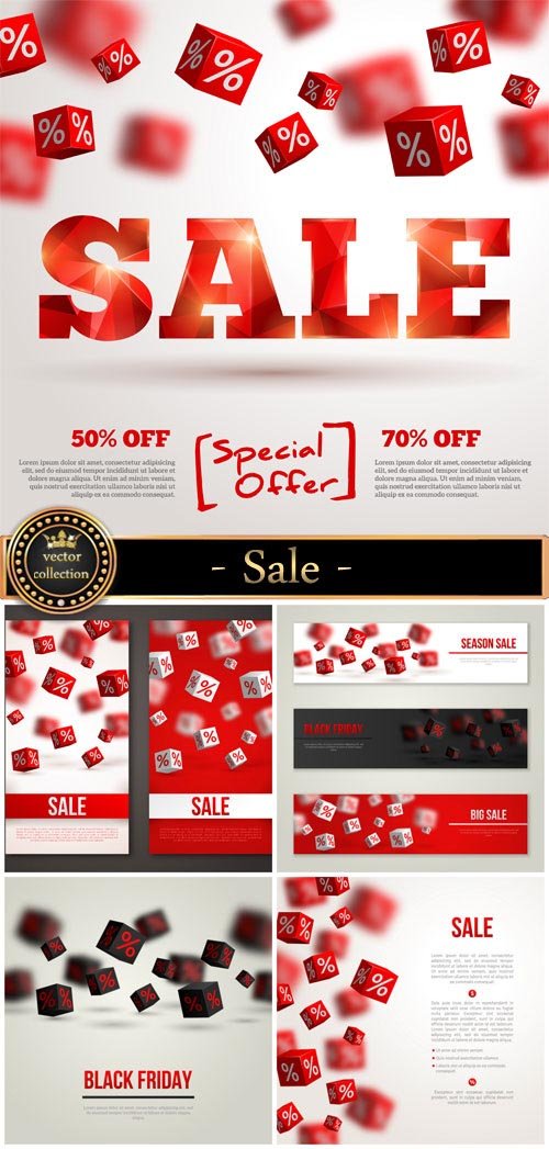 Sale, vector backgrounds and banners