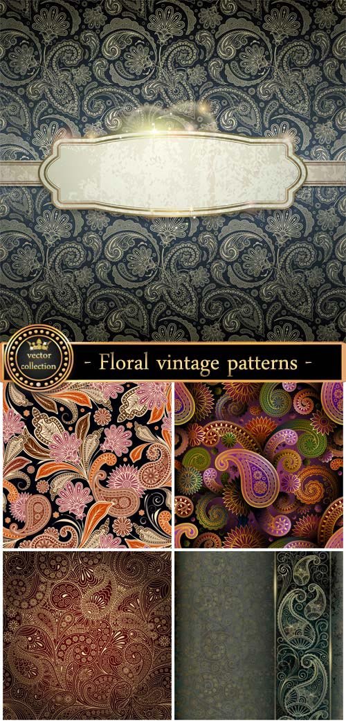 Floral patterns, vintage backgrounds